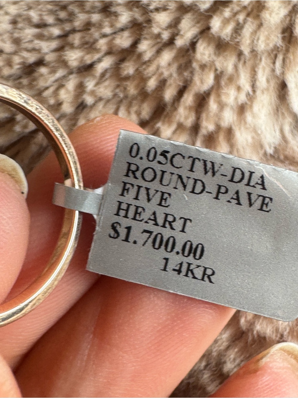14K Rose Gold Five Heart Diamond Pavé Ring – Size 6.5 - Picture 12 of 14